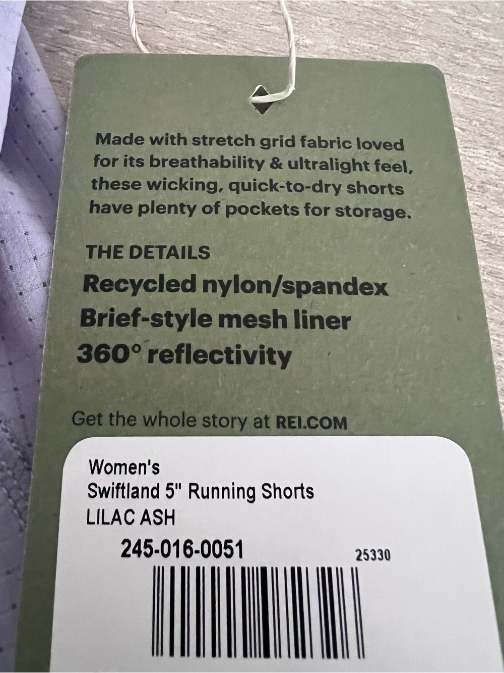 REI Co-op Swiftland 5" High-Rise Running Shorts Lilac Ash NWT Women's Size M - Picture 6 of 8